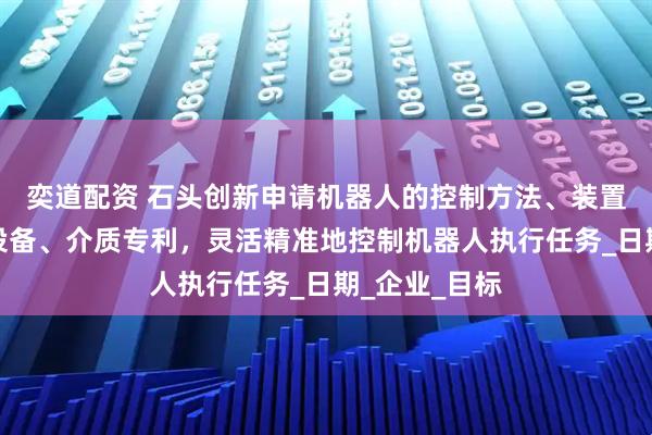 奕道配资 石头创新申请机器人的控制方法、装置及机器人、设备、介质专利，灵活精准地控制机器人执行任务_日期_企业_目标