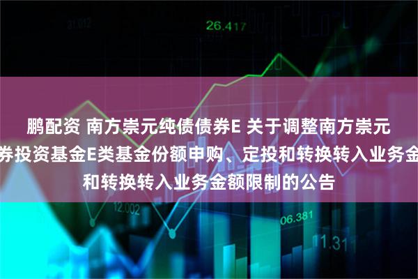 鹏配资 南方崇元纯债债券E 关于调整南方崇元纯债债券型证券投资基金E类基金份额申购、定投和转换转入业务金额限制的公告