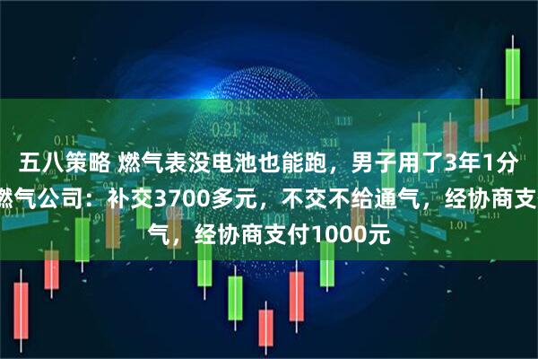 五八策略 燃气表没电池也能跑，男子用了3年1分钱没交，燃气公司：补交3700多元，不交不给通气，经协商支付1000元